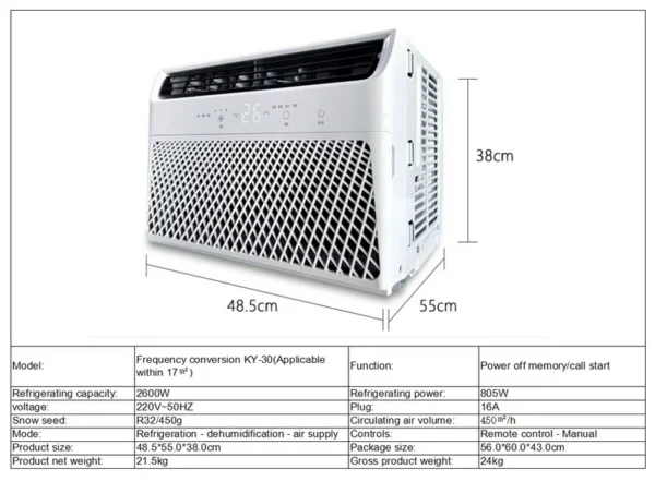 Window Mounted Air Conditioner, 24000Btu, 220V - view 4