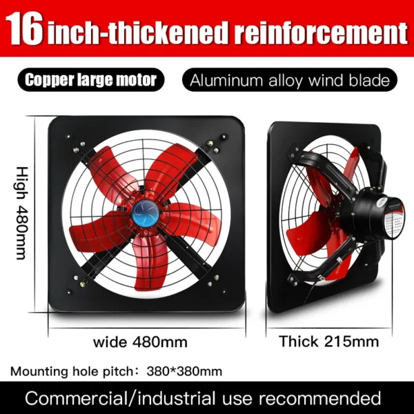 Window Mounted Axial Fan, Steel, 220-240V, Copper, 1400 - view 2