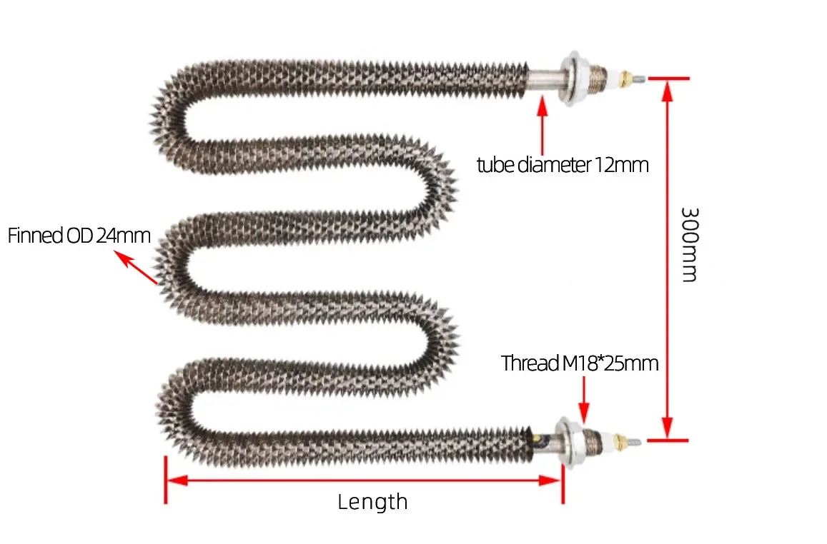 Steel Finned Tubular Heater, Stainless, 220V, 3000W - detail 28