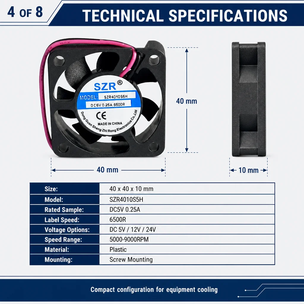 Axial Flow Fan, SZR4010, 40x40x10mm, Waterproof, PWM - detail 12