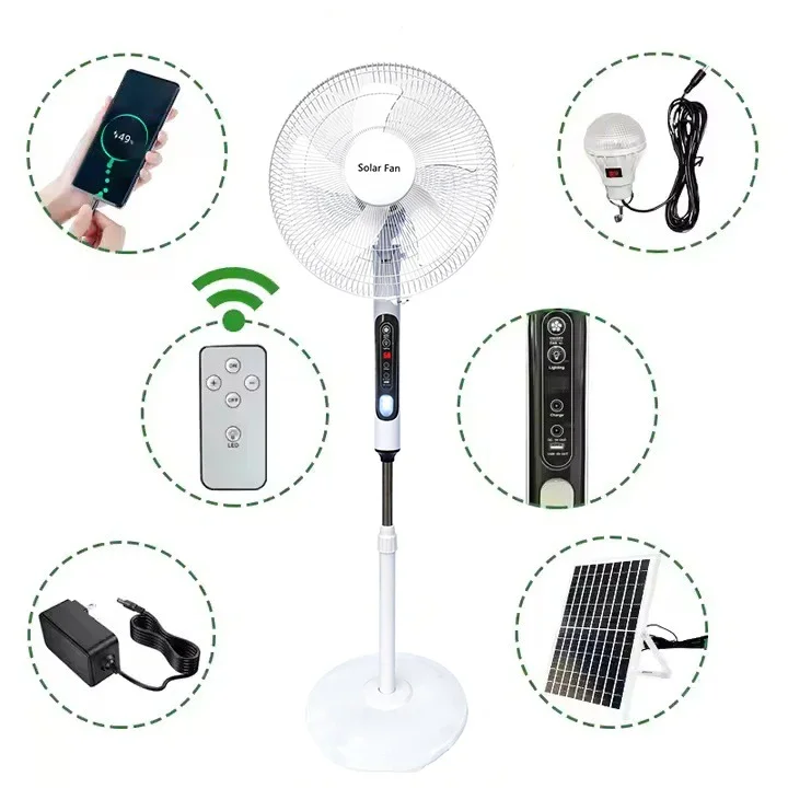 Oscillating Stand Fan, Solar, Solar Panel +DC, 25 W(0.03hp) - detail 6