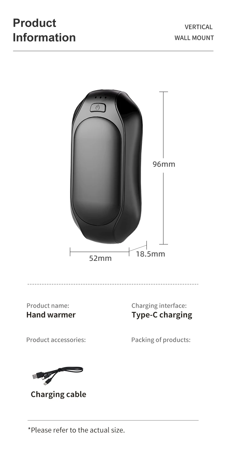 Electric Pocket-sized Hand Warmer, 2-in-1, Battery, abs - detail 18
