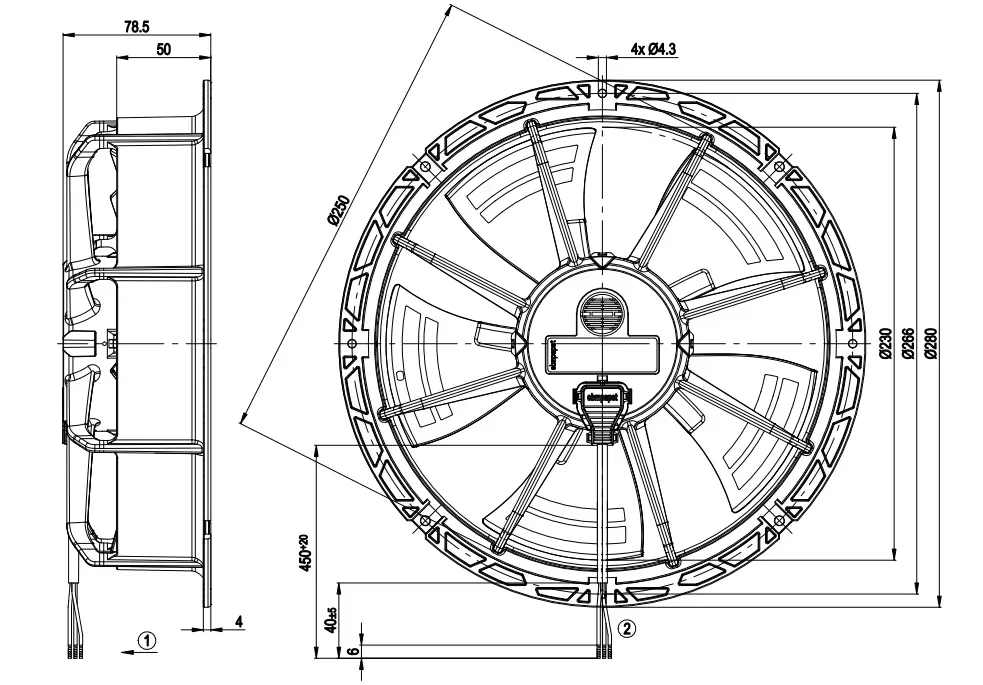 Ip55 Ball Bearing, W1G230-EB89-01, 230V, 26W, 0.2A - detail 10