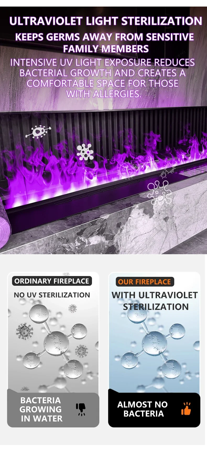 Electric Fireplace, 3D, Stainless Steel, Other Fireplaces - detail 22