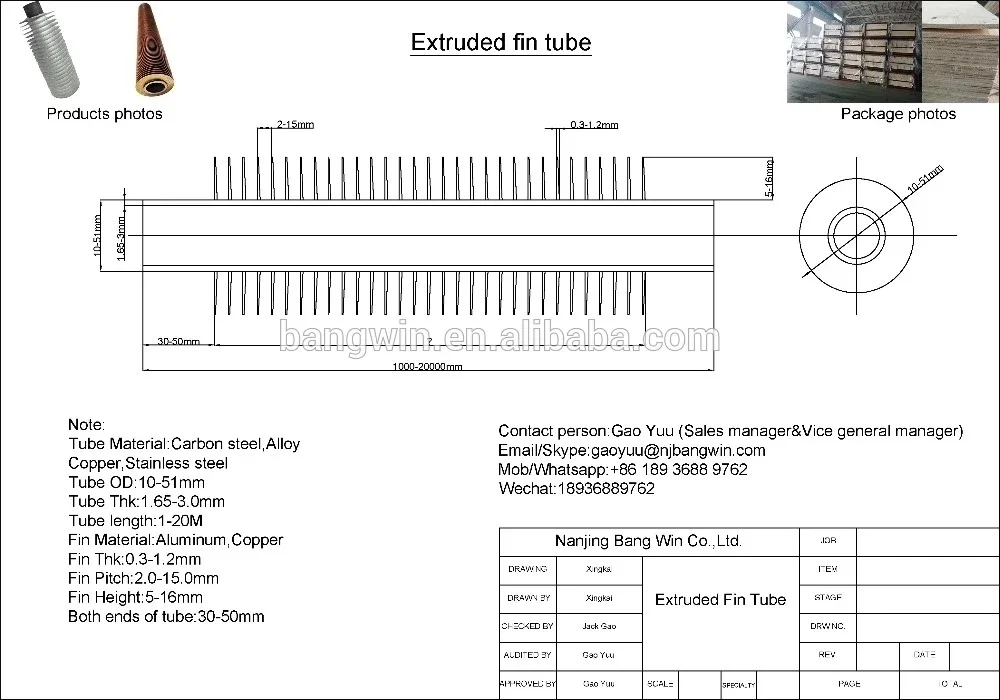 Copper Low Fin Tube for Heat Exchangers, Copper or Steel Base - detail 10