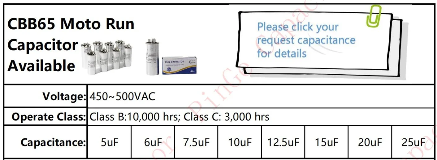Universal Motor Starting, CBB65, 25uf, 450V, HVAC - detail 6