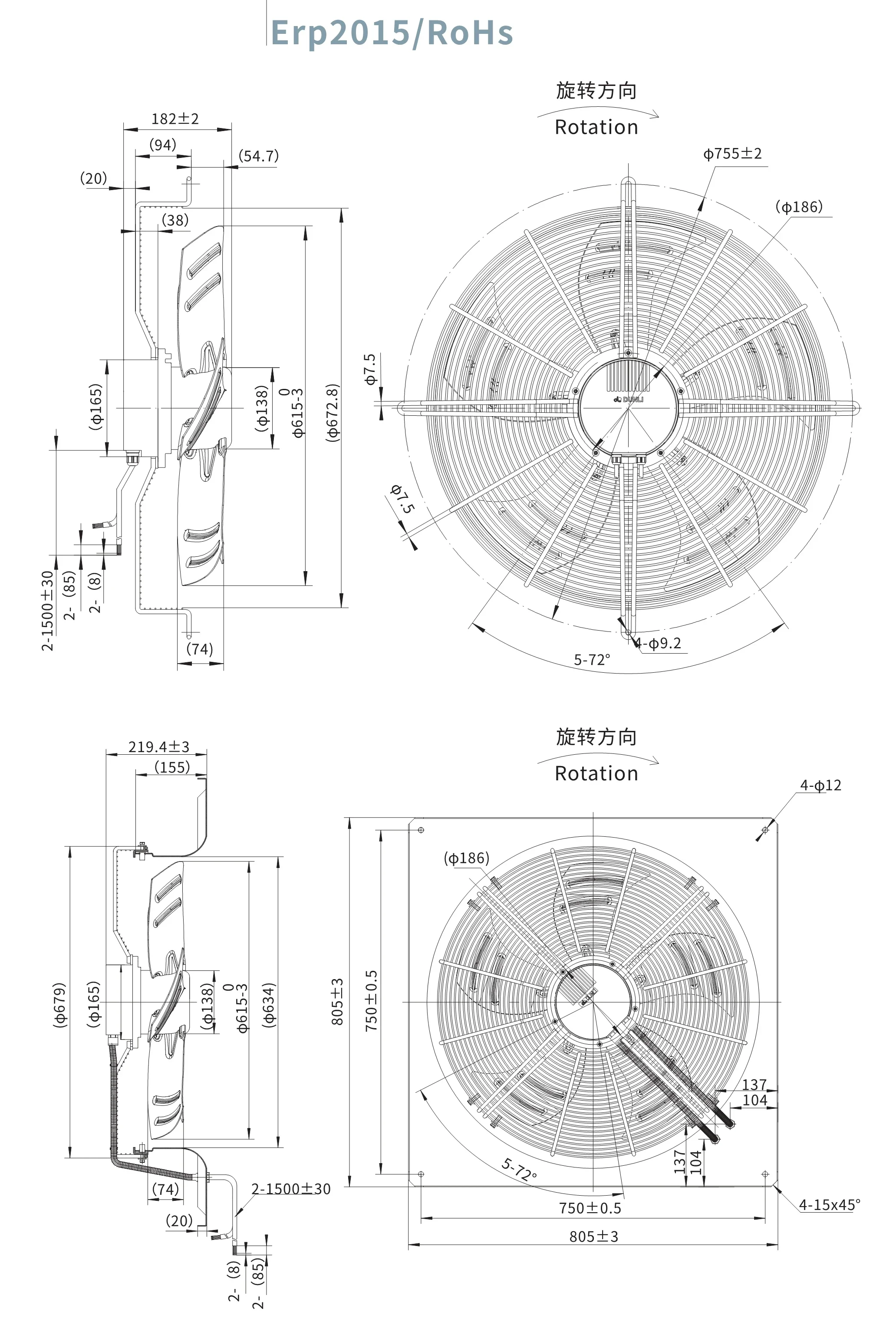 Frame Ventilation Air Conditioner, 630mm, HVAC, Axial - detail 8