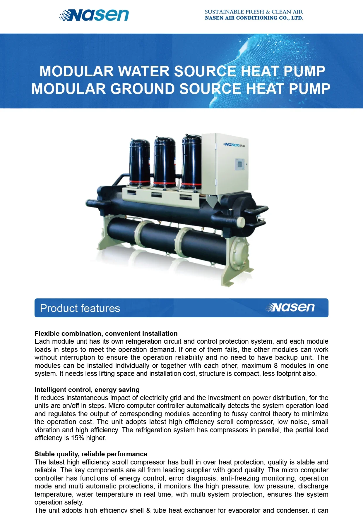 Scroll Geothermal Heat Pump, 80kW, 400kW, NASEN - detail 2