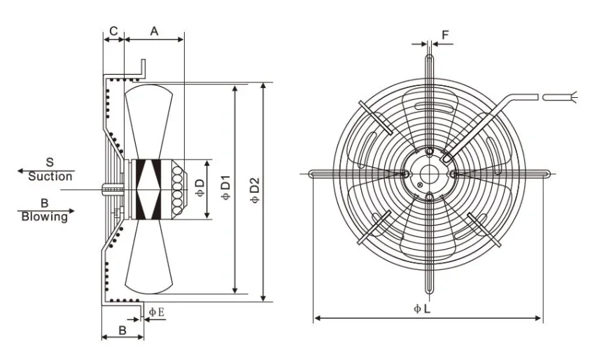 Axial Flow Fan, 630mm, Copper, HVAC - detail 12