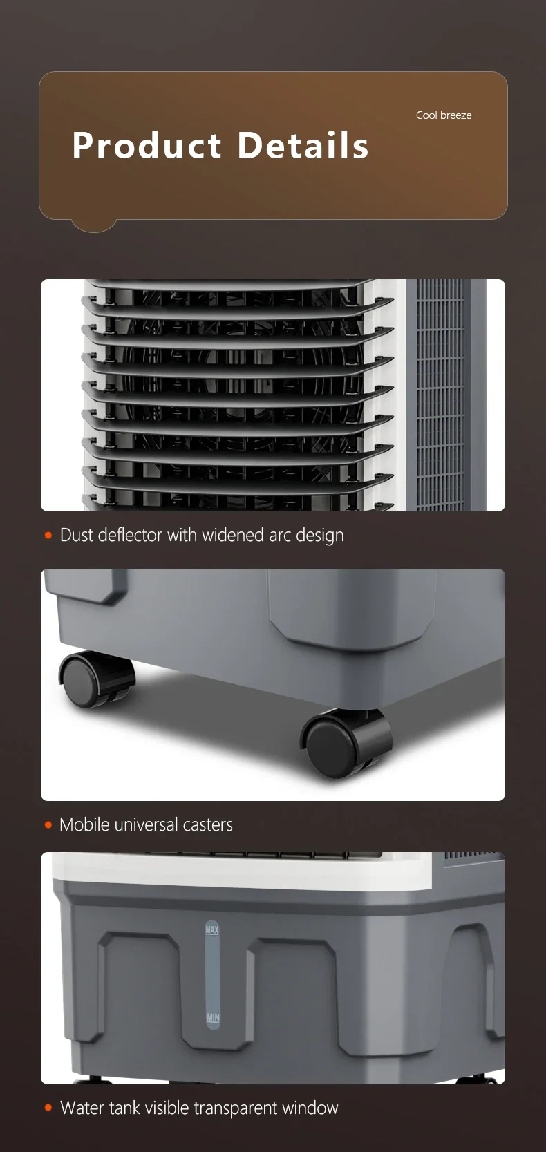 Water Tank Air Cooler, Portable, 30L - detail 30