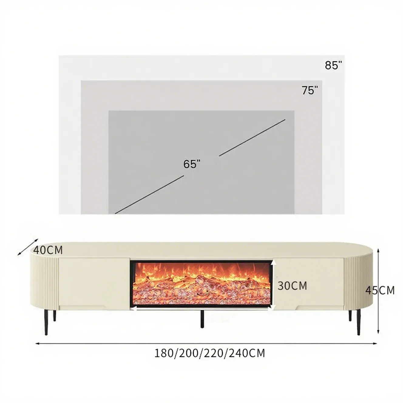Electric Fireplace, Wood - detail 2