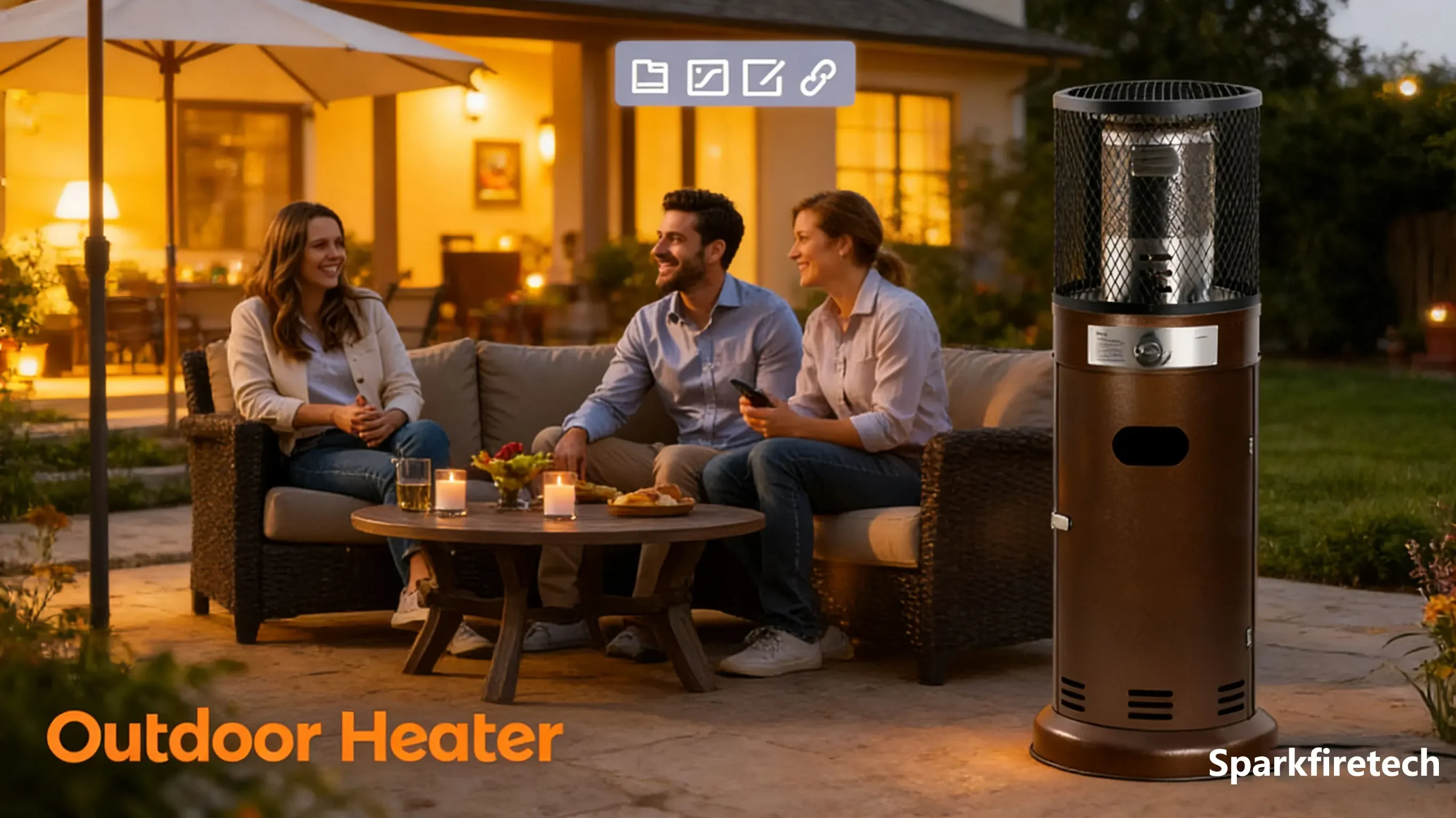 Patio Heater, Portable, Steel, 11kW - detail 2