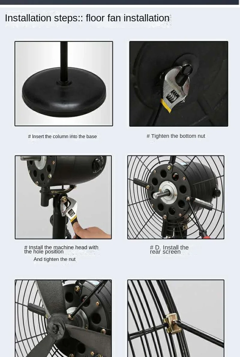 Metal Electric Floor Fan, 10-Meter, 320 - detail 20