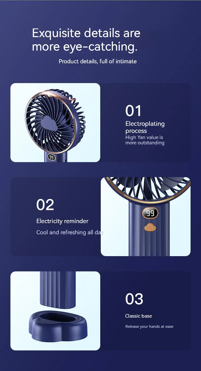 Rechargeable Fan, 2400mAh, Portable, 180, 100 - detail 22