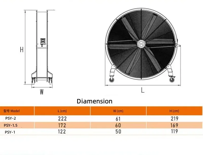 Standing Large Moving Fan, can custom, Aluminum Alloy - detail 10