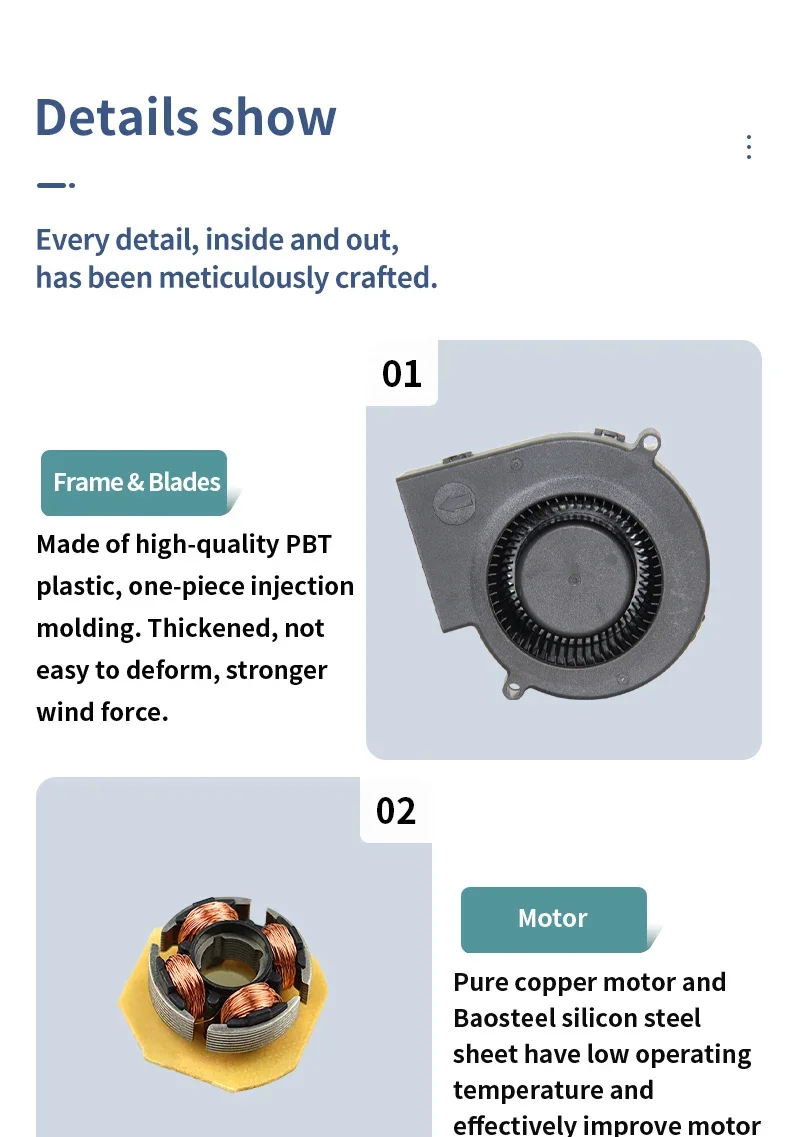 Centrifugal Blower, 50x50x15mm, 24v, 12v, 5015 - detail 12