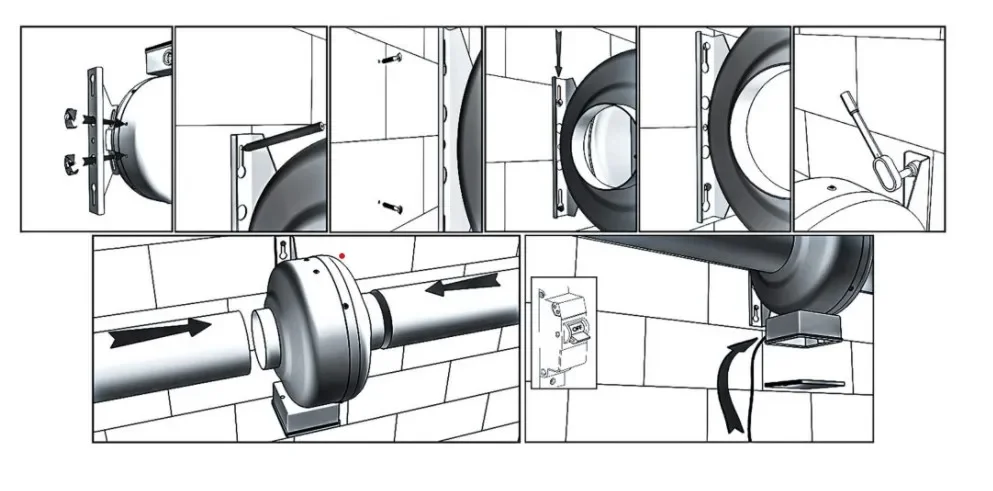 Centrifugal Exhaust Duct Fan, VENTEUROPE, VE160-CFG-GL - detail 16