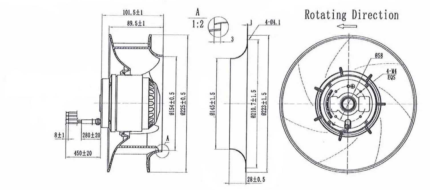 Centrifugal Blower, 225mm, Radial, Plastic - detail 4