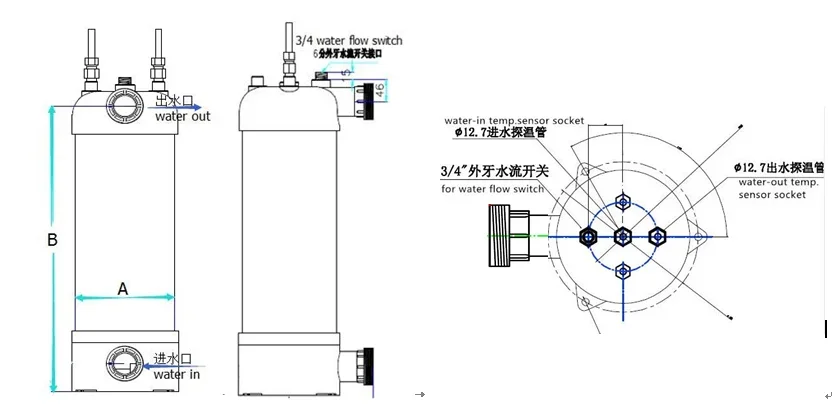 Titanium Heat Exchanger, PVC, 3.8-26KW, CSTY-TTP - detail 2