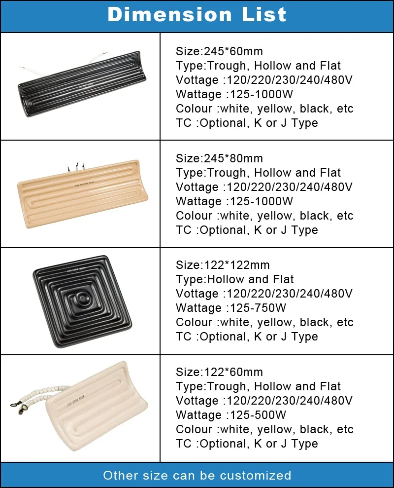 Hollow Ceramic Infrared Heater, FSR/2, 220V, 325W, 122x60mm - detail 16