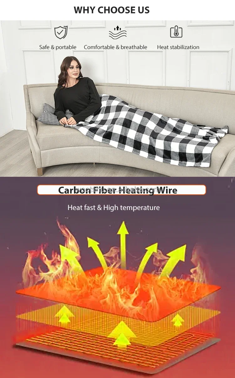 Heated Blanket, USB, Flannel - detail 6