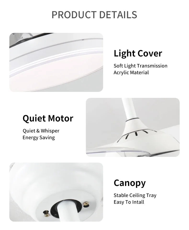 Bladeless Ceiling Fan, LED, AC85-265V 50, 4 pc - detail 24