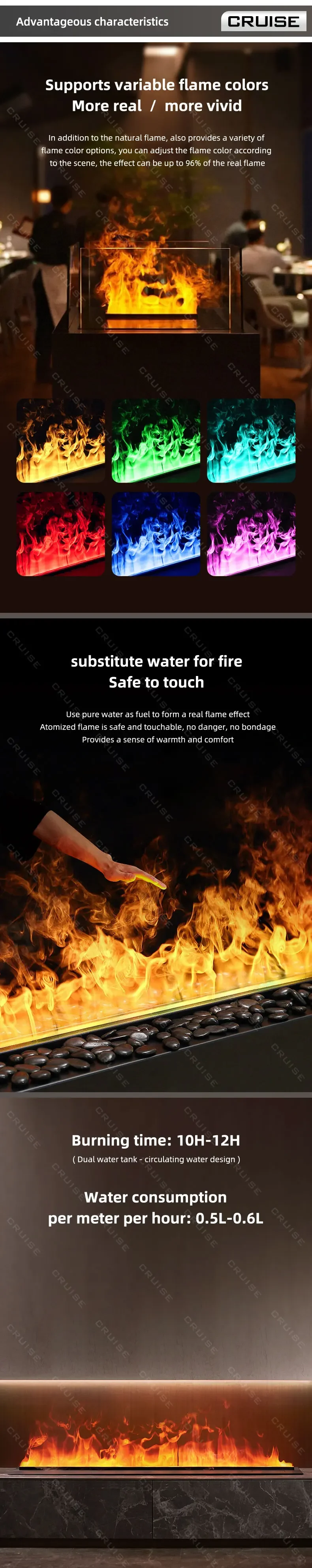 Vapor Steam Mist Fireplace, CRUISE, 3d, 600mm - detail 6