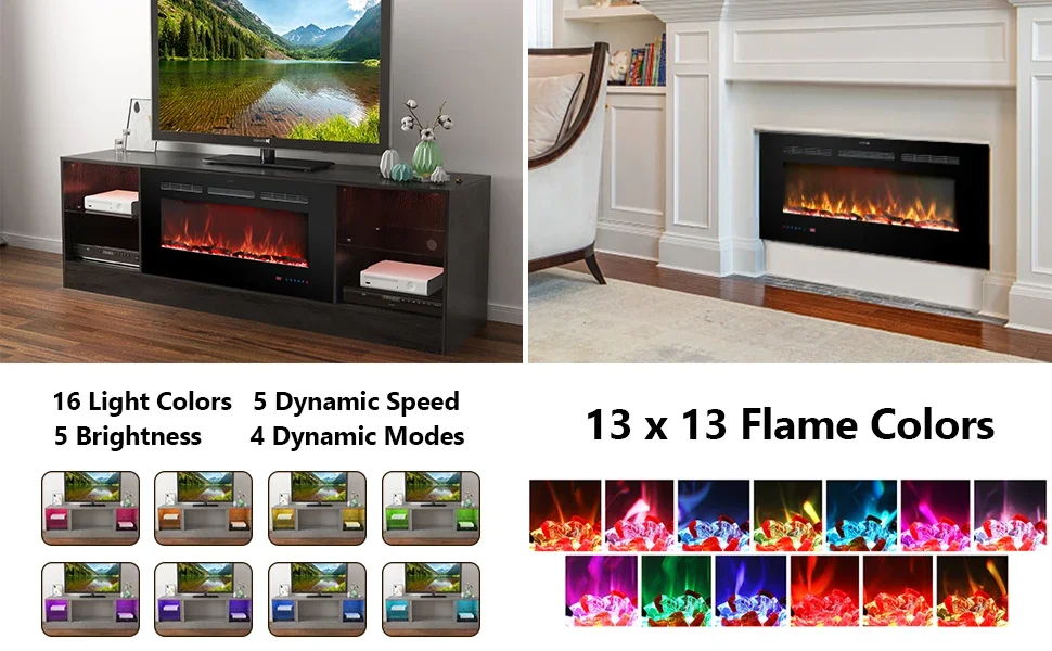 Electric Fireplace, 72", 36", LED - detail 12