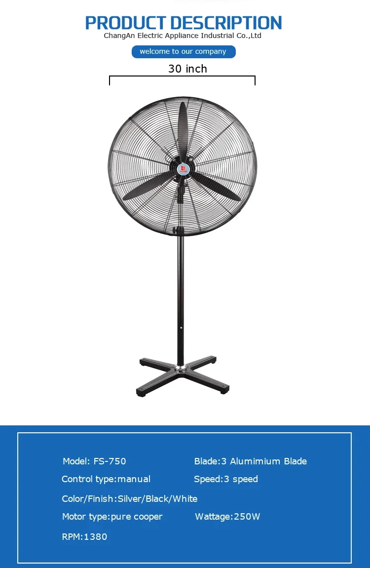 Electric Household Industrial Fan, 240V, Aluminium - detail 6