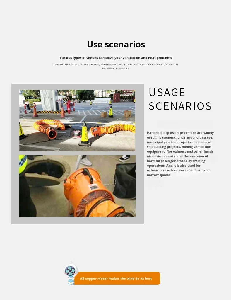 Axial Flow Fan, Explosion-Proof, Portable, 220V - detail 8