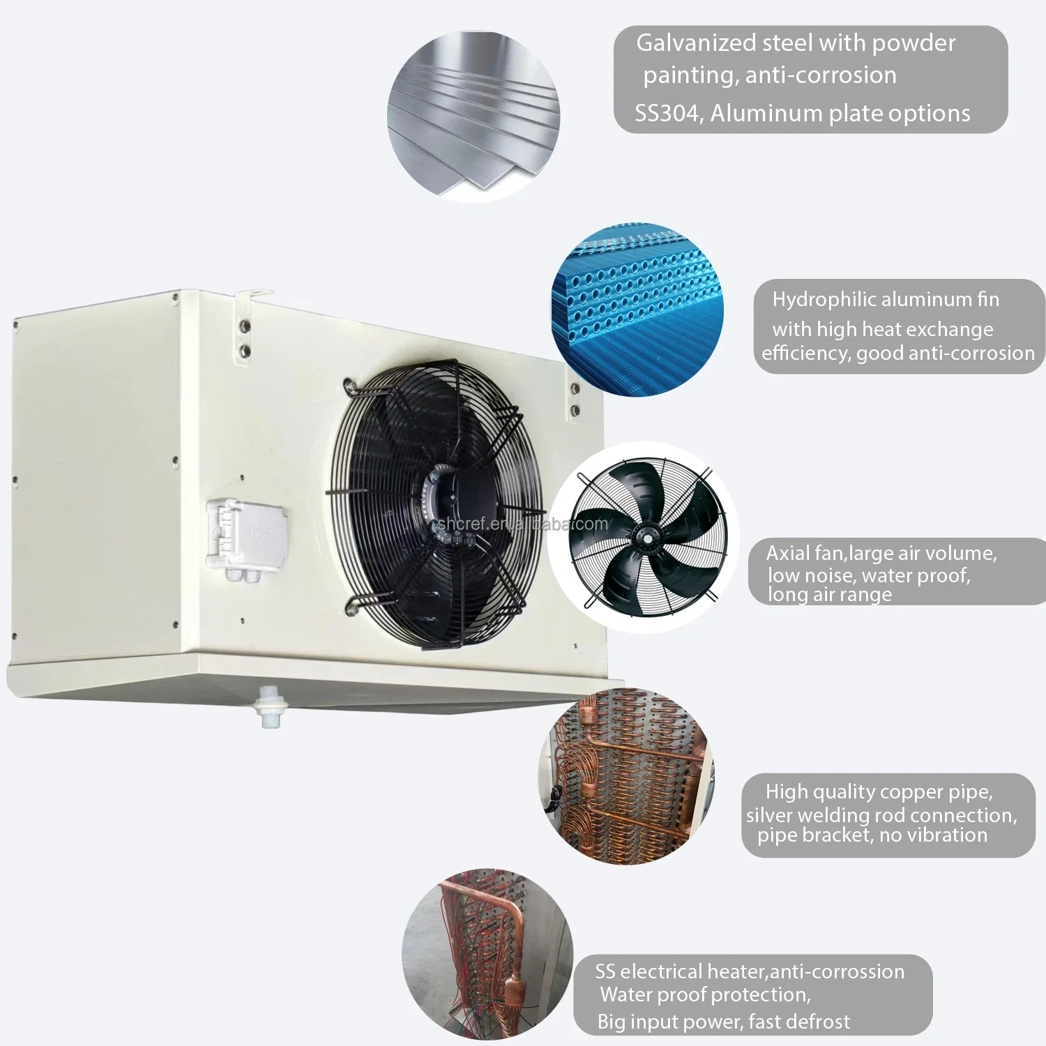 SHC Cold Storage Evaporator Unit Cooler, Multi-Material, 2-Year Warranty - detail 6