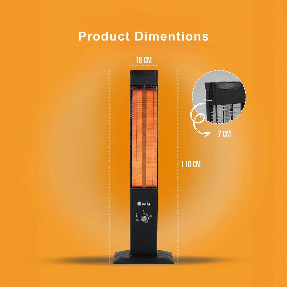Electric Fireplace, Portable, 220-240V, 1000W - detail 4