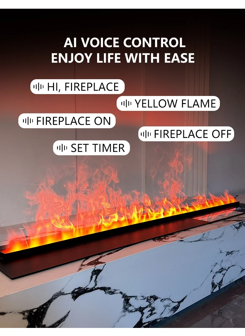 Electric Fireplace, 3D, Stainless Steel, Other Fireplaces - detail 14