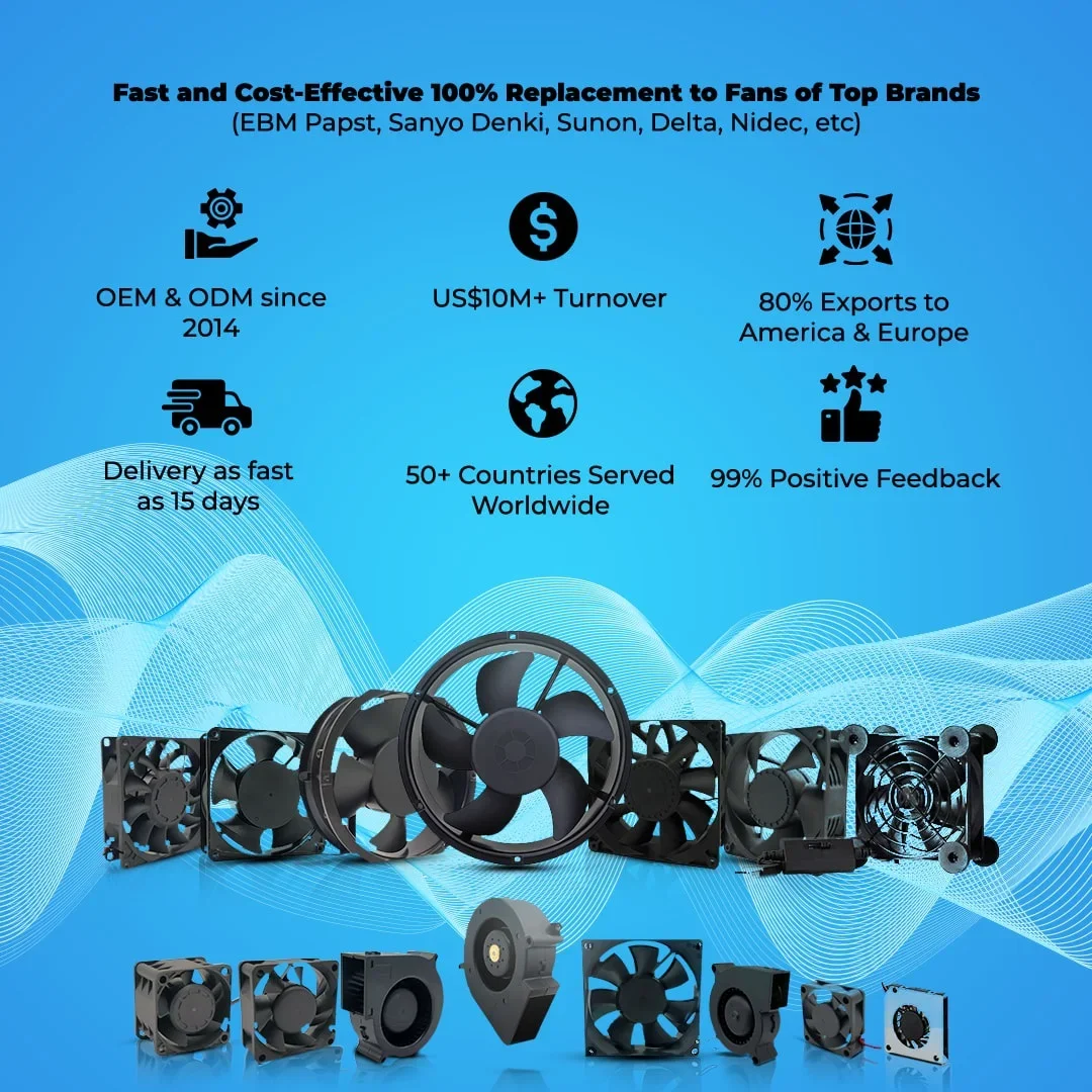 Waterproof Case Fan, 120mm, 3-Speed, 25mm - detail 2
