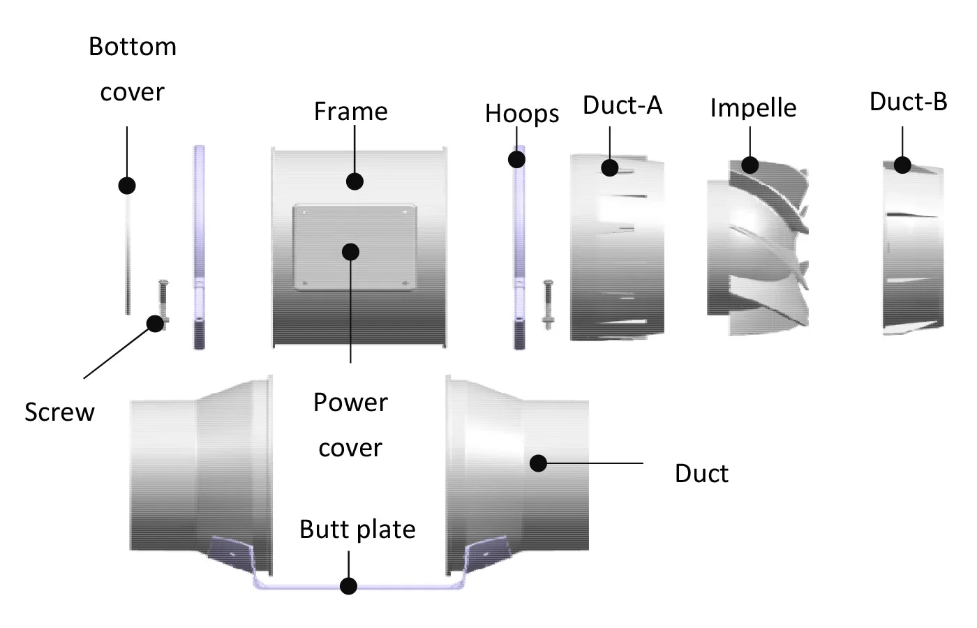 Inlin Duct Fan, 553CFM, 70W - detail 30
