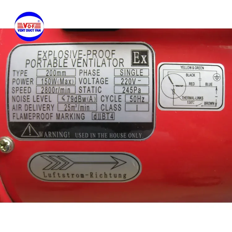 Exhaust Ventilation Axial Blower, 200mm, 220V, Portable - detail 12