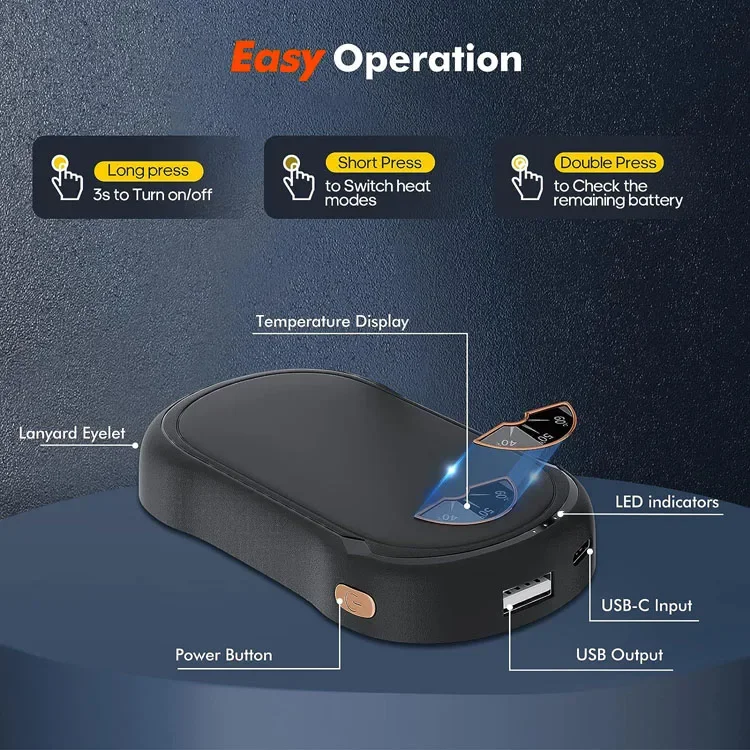 Hand Warmer, 10000mAh, 5000-10000(mAh), Plastic - detail 12
