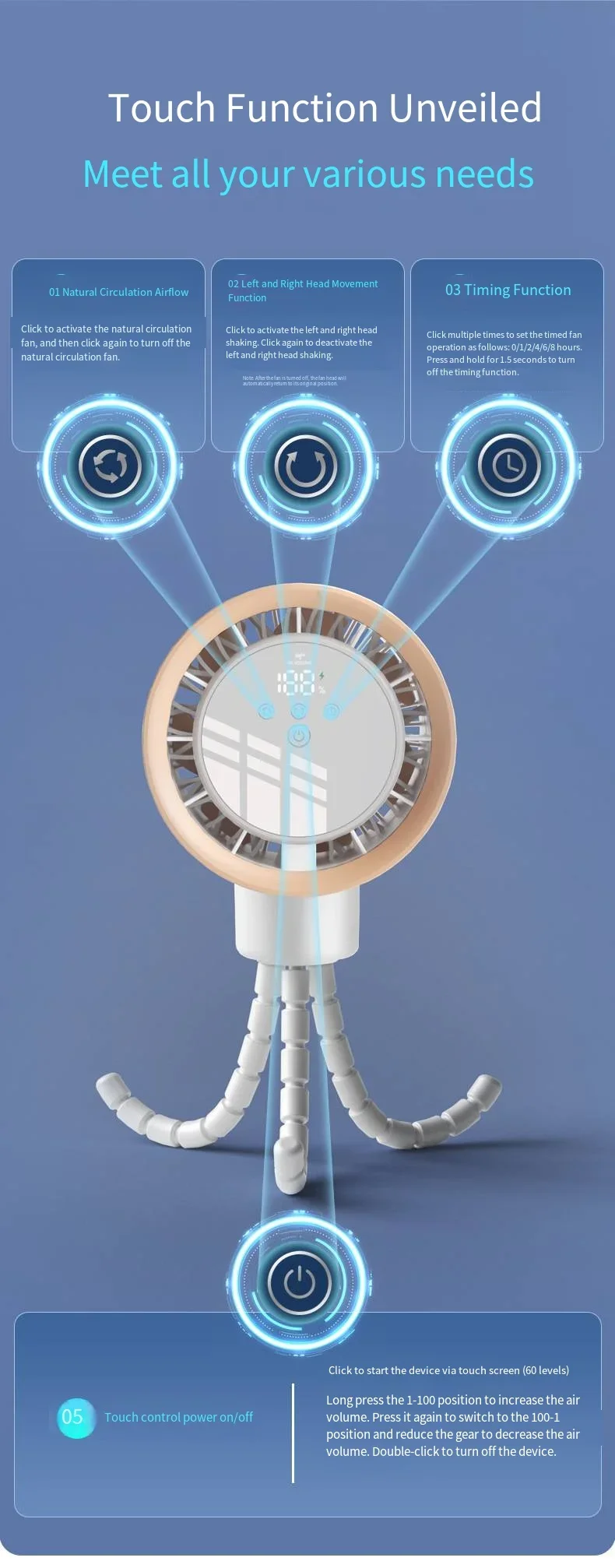 Mini Portable Fan, USB, Plastic - detail 10