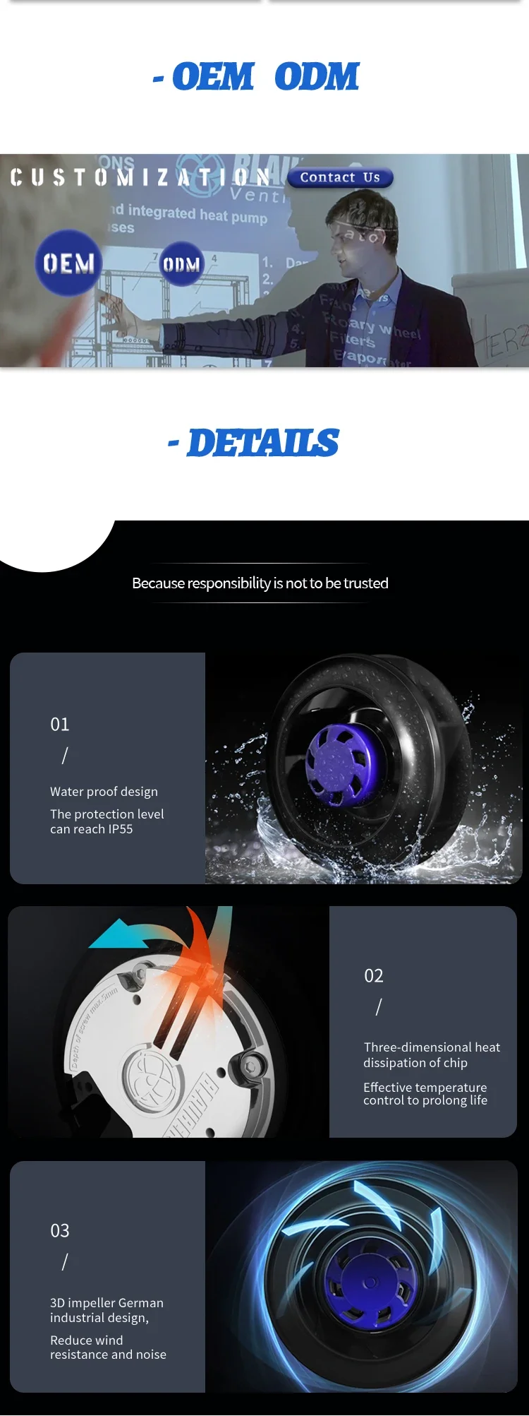 Duct Fan, 315mm, 230V, Centrifugal, Plastic - detail 10