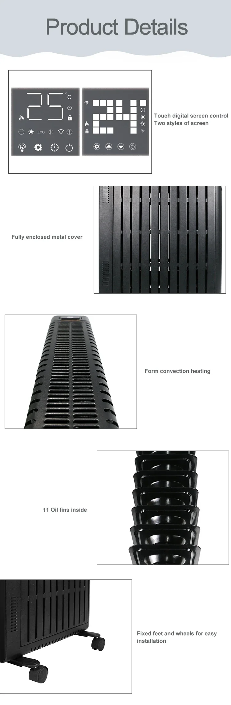 Infared Electric Oil Heater, 2500W, Portable - detail 6