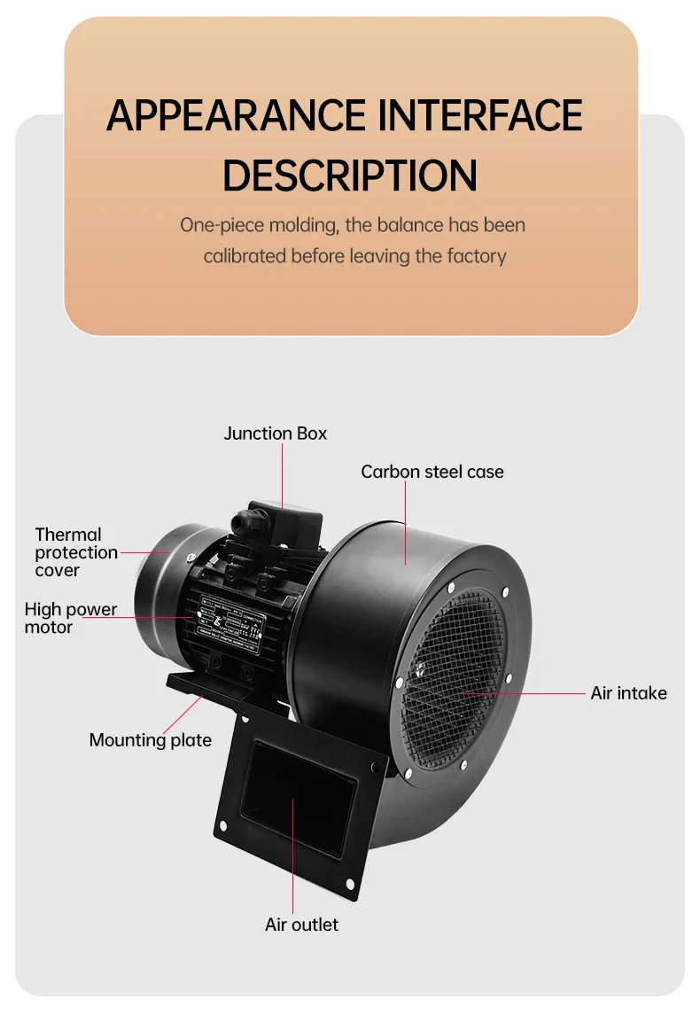Industrial Micro Blower, 110V/220V, Centrifugal, Radial, 550W - detail 14
