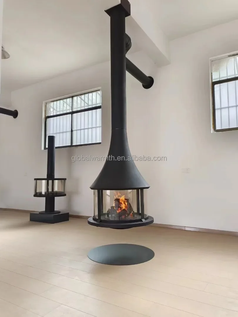 Suspended Wood-burning Stove, 50m, Steel, wood fireplace - detail 4