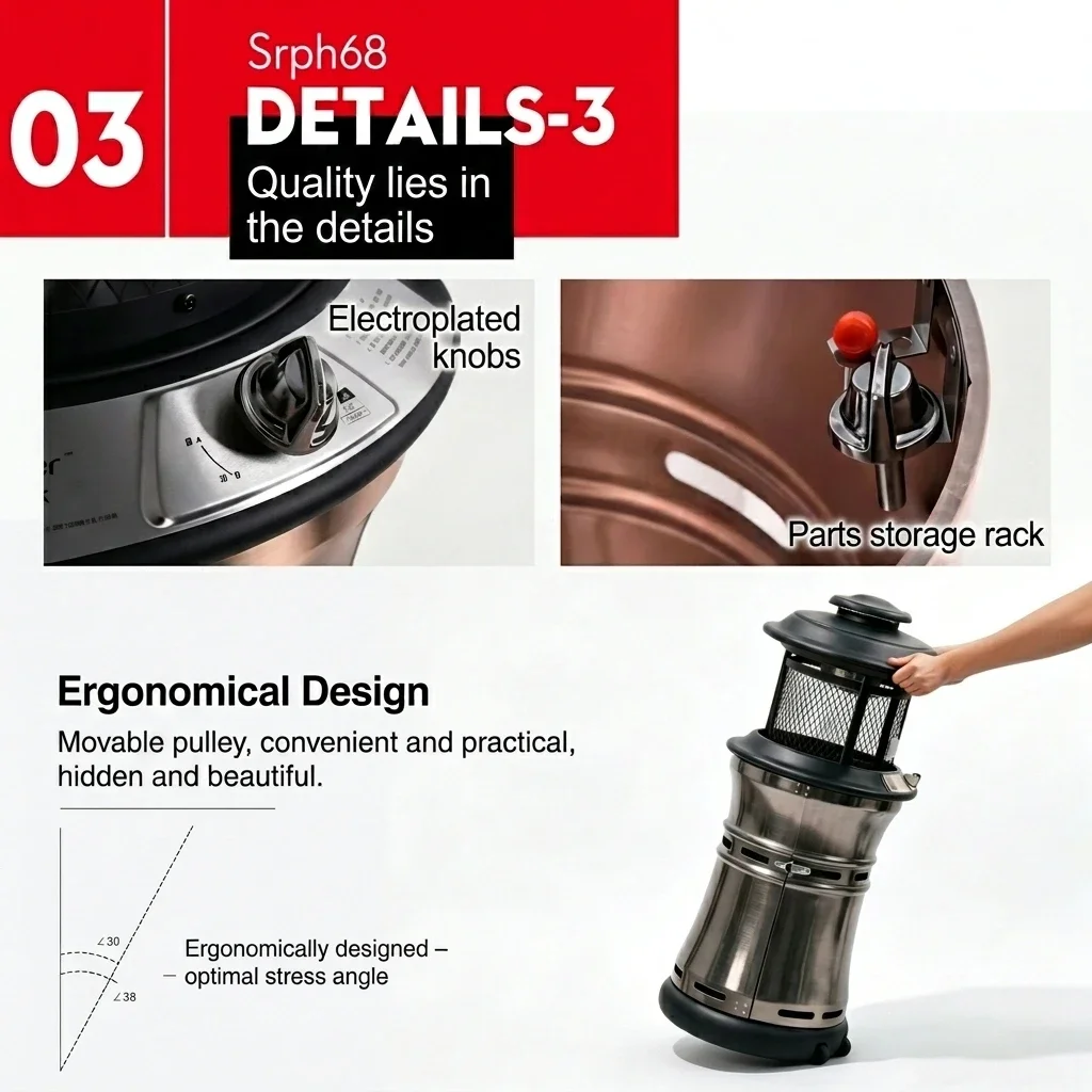 Patio Heater, Stainless, Steel, Portable - detail 20