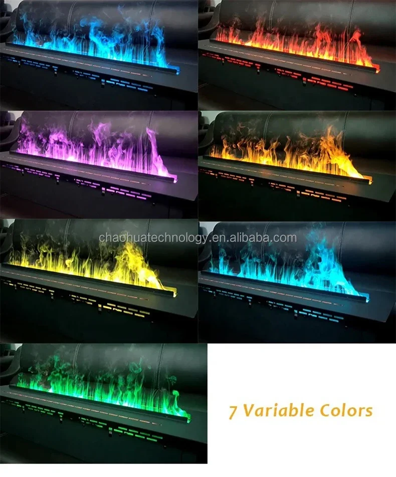 Electric Fireplace, LED, Steel, APP, 3D - detail 2