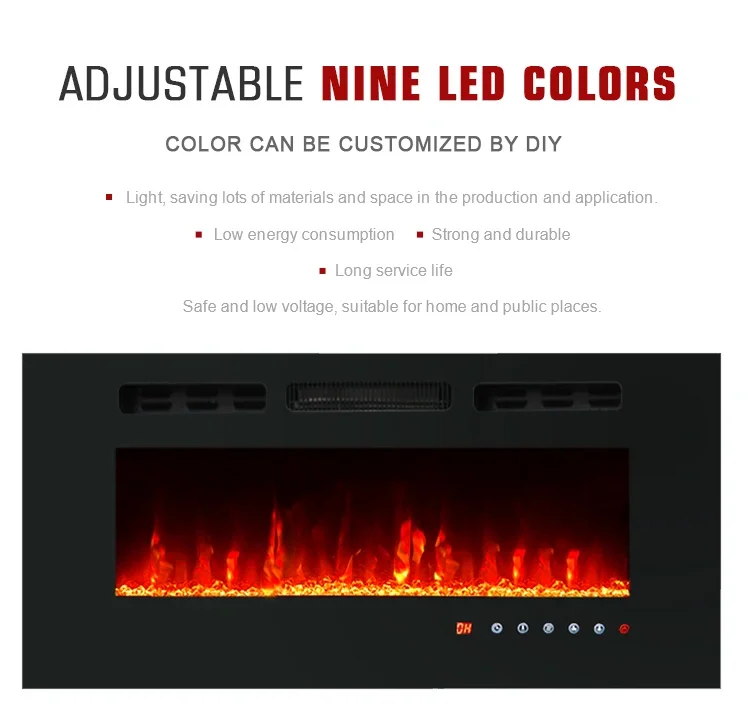 Electric Fireplace, 50", Wall - detail 14