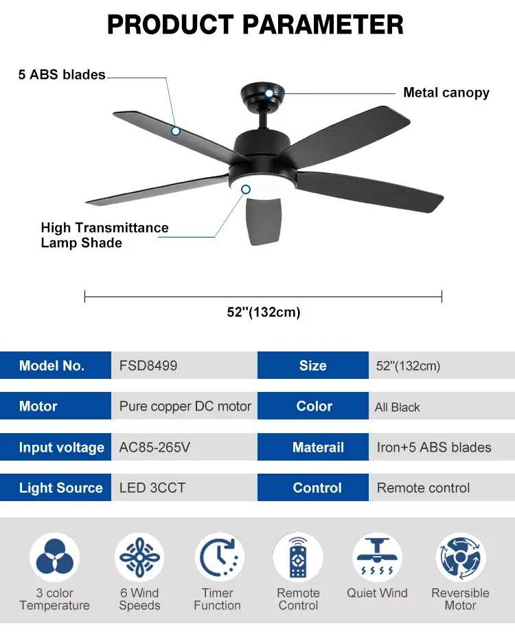 Ceiling Fans, 52inch, LED - detail 4