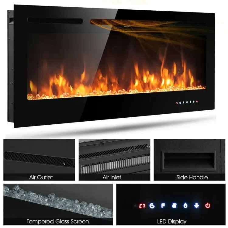 Electric Fireplace, Wall, 1500 W, Metal - detail 12