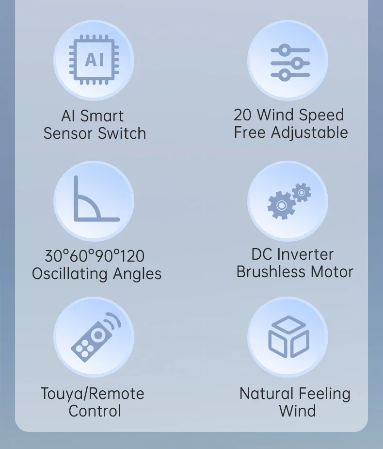 Tower Pedestal Fans, Brushless, 35W(0.05hp), Plastic - detail 12