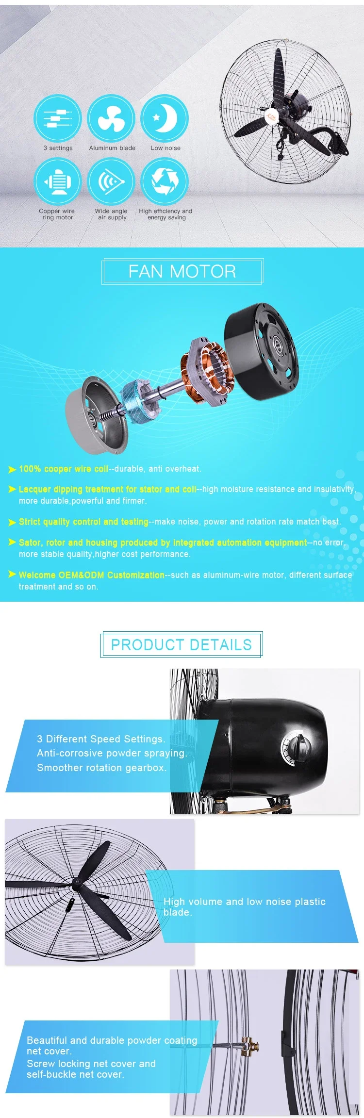 Rechargeable Electric Industrial Fan, 20-30, Metal - detail 2