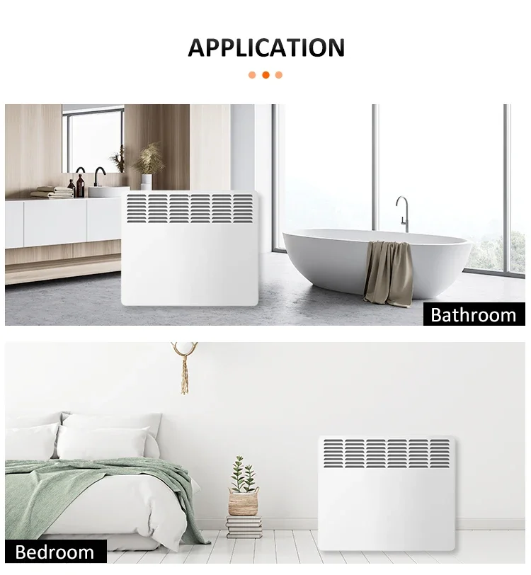Slim Electric Convector Panel, Wall, 500W, Metal - detail 16